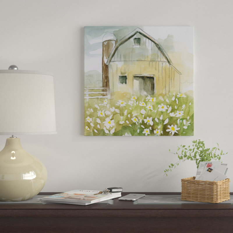«Daisy Barn», reproduction sur toile, H 12 po x l 12 po x P 1,5 po, Toile tendue, Pas de tapis