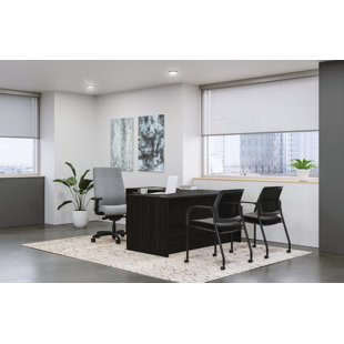Bureau modulaire en L avec piédestal simple