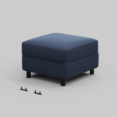 Velvet Fabric Ottoman For Modular Sofa