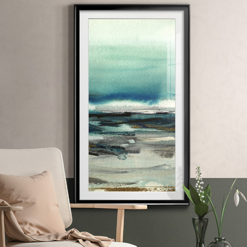 «View from Slausson Mountain I», reproduction d'art encadrée, H 10,5 po x l 18,5 po x P 1,5 po, Papier encadré noir