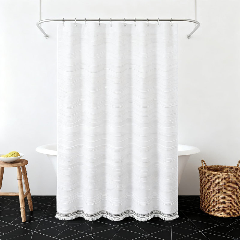 Rideau de douche Farmhouse, Blanc