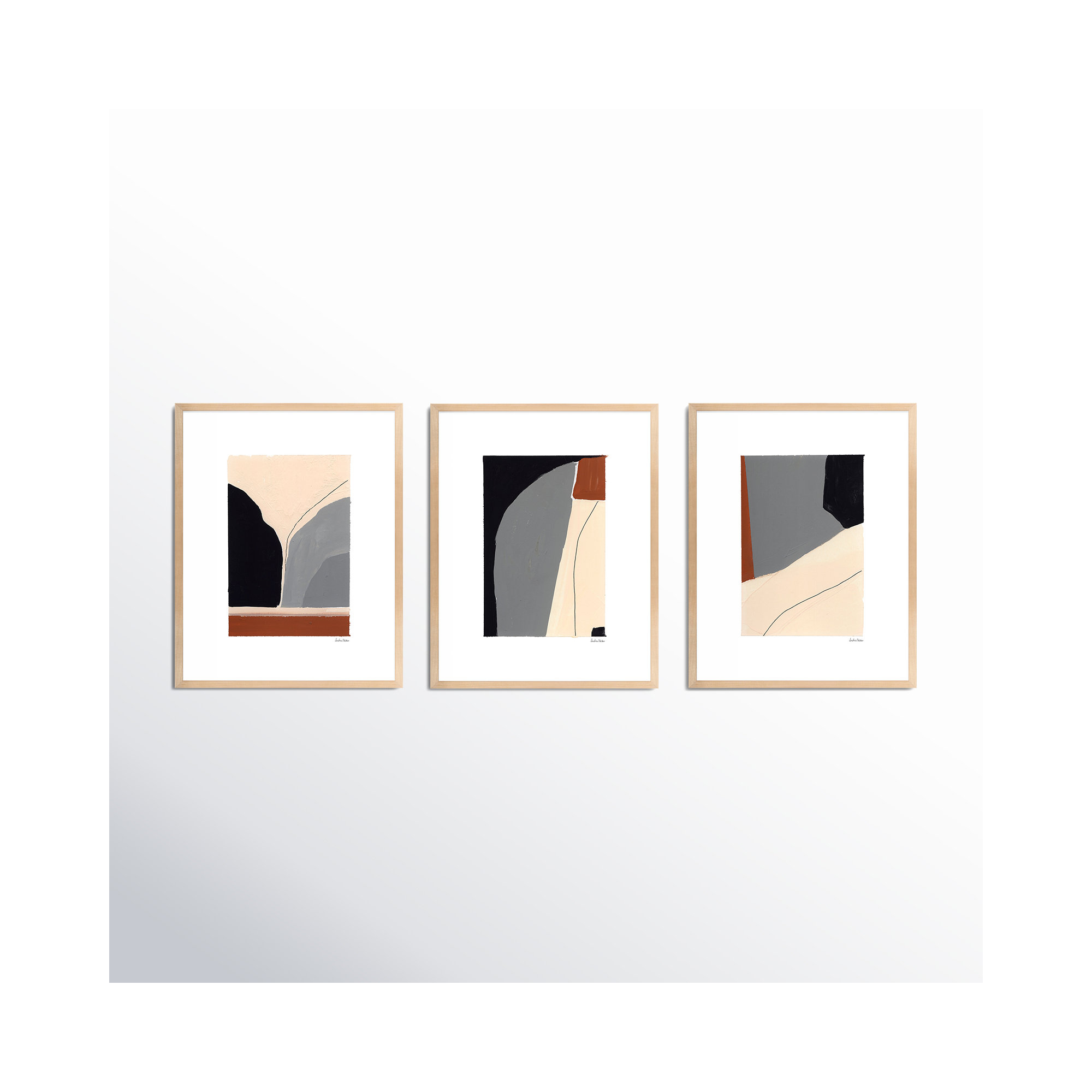 Transcendence. Set Of 3 by Andrea Stokes, Maple Wood, 20" H x 16" W x 1.25" D