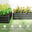Ensemble de 2 lits de jardin surélevés, boîte à fleurs galvanisée, noir-197652048-197652049-197652058