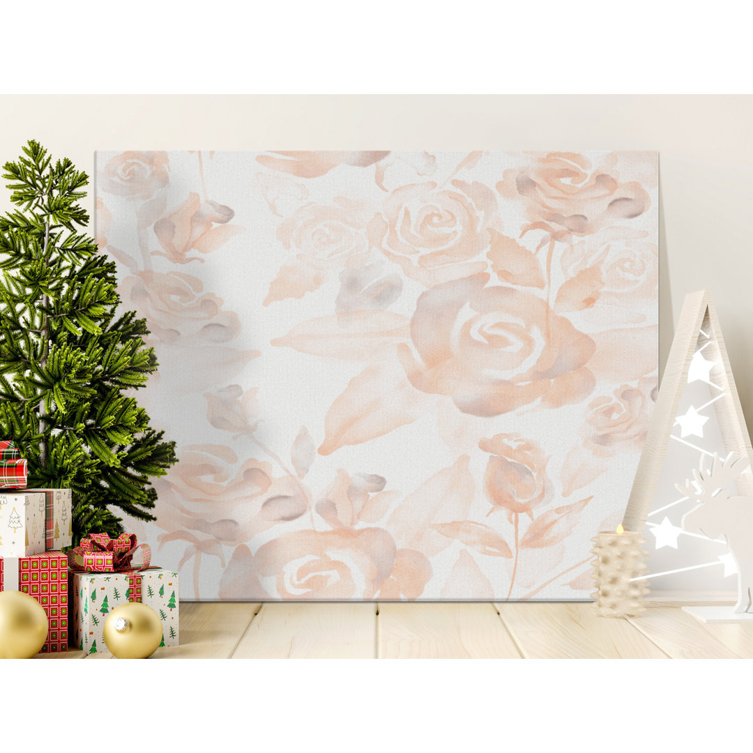 Peach Rose Canvas Wall Art, Floral Gallery Wrapped Print, Modern Decor, Ready to Hang, Archival Quality, Living Room, Bedroom, Office