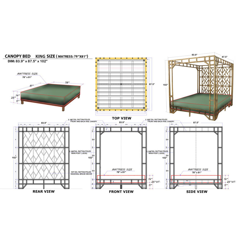 Amanda Lindroth Paradise Canopy Bed, King