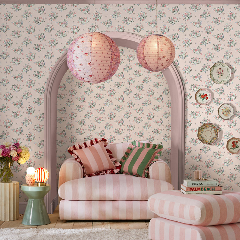 Cath Kidston Clifton Floral Pink, Light Blue