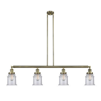 Canton - 4 Light - 51 inch - Antique Brass - Stem Hung - Adjustable Island Light