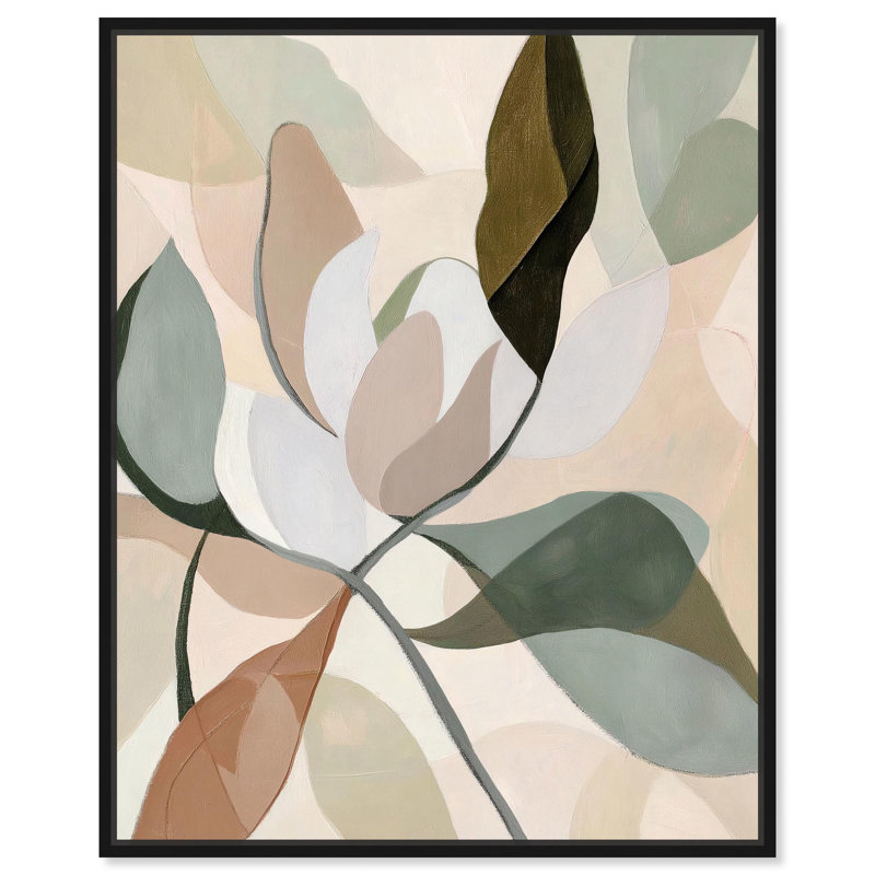 Leaf Prints II Canvas Colorful Floral Art by Art Remedy, 21" H x 17" W, Black Floater Framed