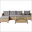Extérieur, ensemble de meubles de patio, ensemble de conversation 4 pièces Canapé modulaire en osier