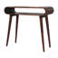 Console en bois massif de style nordique Amaya, rangement ouvert, châtaignier, brun foncé, table