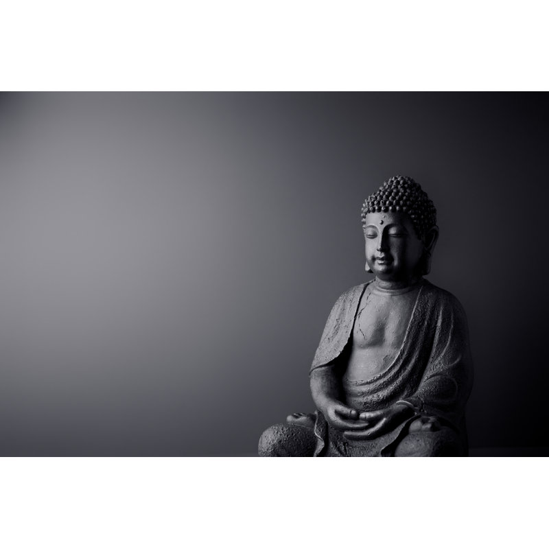 Meditating Buddha Statue by Eugeniusz Dudzinski - Wrapped Canvas Print, 30cm H x 46cm W
