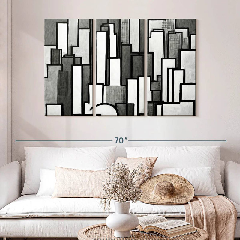 Aime Atlanta Cityscape BW, 32" H x 50" W
