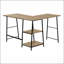 Bureau d'ordinateur d'angle en L avec tablettes de rangement, parfait pour le bureau à domicile et l'efficacité de l'espace