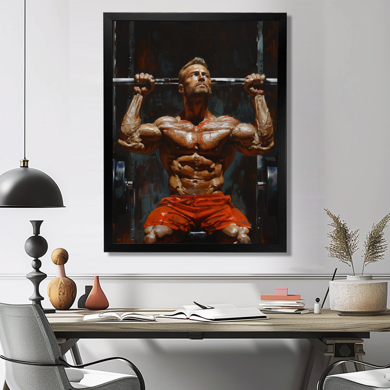 «Déterminée» haltérophile hommes de la concurrence I - décoration murale aérobie et de musculation