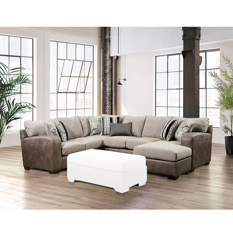 Canapé modulaire réversible de 123 po avec repose-pieds Baio