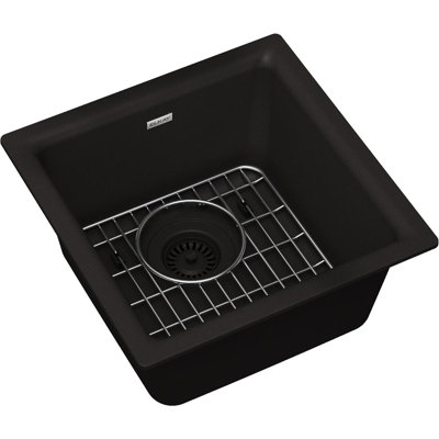 Évier de cuisine en quartz 15-3 / 4 po x 15-3 / 4 po x 7-11 / 16 po à quartz avec crépine