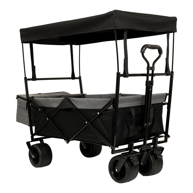 Chariot pliable de 480 lb avec poussette Canopywagon et roues tout-terrain pliables de 7 po de grande capacité pour le camping, les sports et le jardin