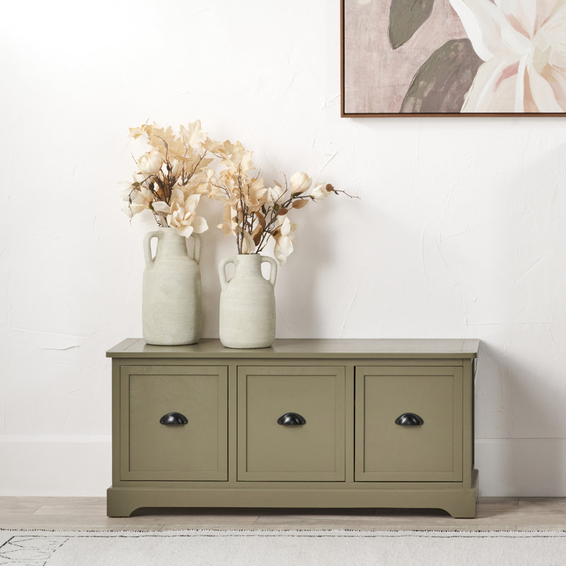 107cm W 3 - Drawer Chest of Drawers, Olive Green/Black