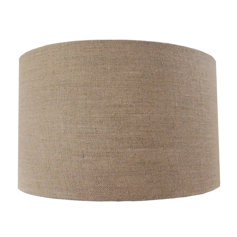 Hinderich Linen Drum Lamp Shade ( Uno ), 27cm H x 40cm W x 40cm D, Brown