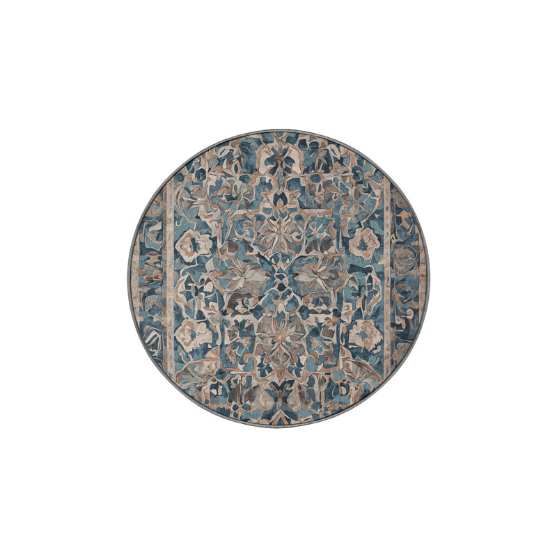 Silky Soft Plush Gray Area Rug, Round 5'