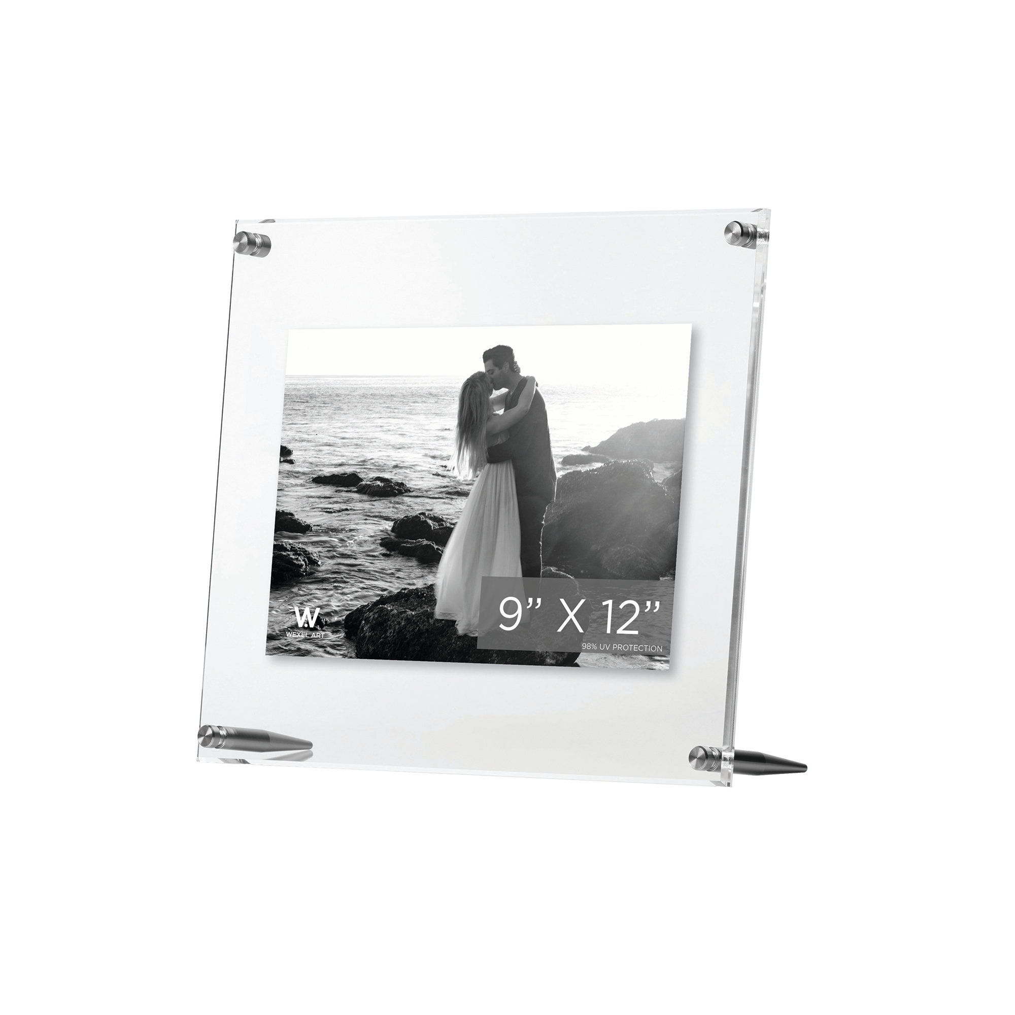 Cateno Tabletop Reversible Picture Frame, Silver, 9" x 12"