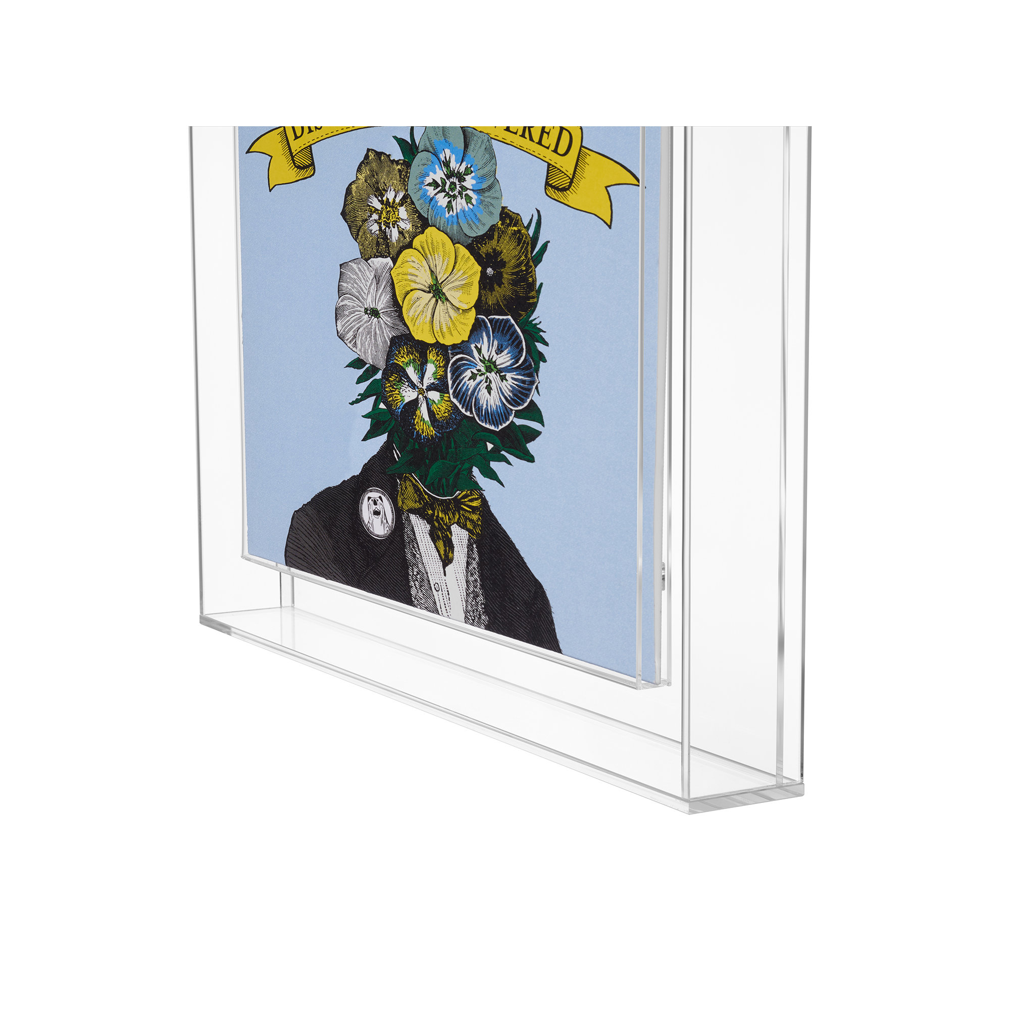 Float Frame for Tabletop or Wall with Magnetic Photo Holder, 12" x 12”, Clear