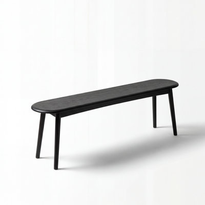 47"W Solid Oak Modern Bench-Brown Oak