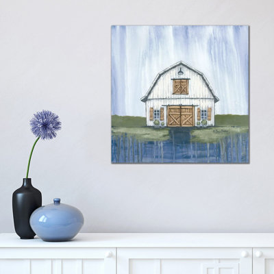 White Garden Barn by Sara Baker - Painting on Canvas