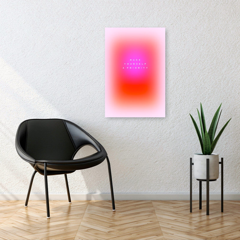 Gradient Aura Priority Quote Abstract Dreamy Ethereal Wall Art Print by Dominique Vari - Wrapped Canvas Print