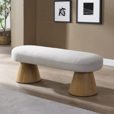 Banc rembourré de salle à manger et de hall d'entrée avec capacité de poids de 300 lb, repose-pieds multifonctionnel et durable en tissu pour la vie moderne