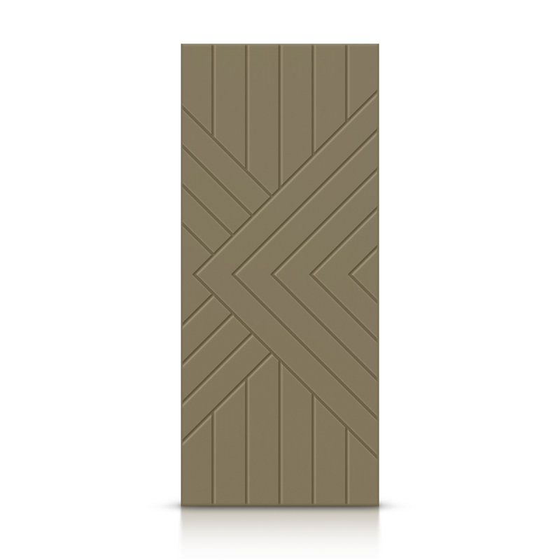 Porte standard à panneaux en bois, Vert olive, 24 po x 84 po