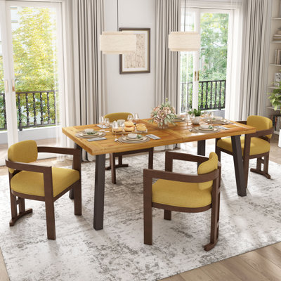 Chuang Upholstered Wood Dining Chairs
