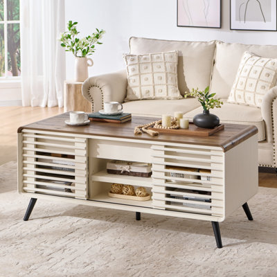 Table basse à plateau relevable avec rangement Taeven