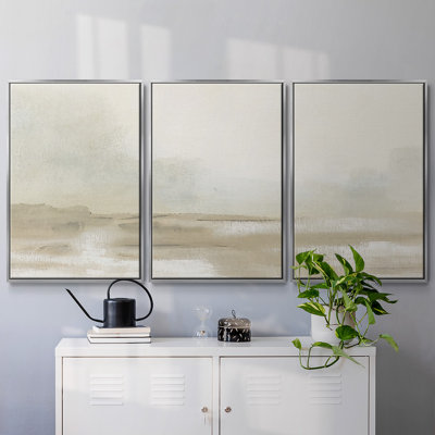 Neutre brume Mesa II - Toile encadrée multi-pièces
