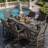 All Weather Outdoor Table and Chairs 7 Pieces Patio Dining Sets Outside Furniture With Umbrella Hole& Aluminum Frame HIPS Modern Patio Dining Set for 6 Person For Outside Backyard/Porch/Deck, 1-Table 6-Chairs, Gray-123192661