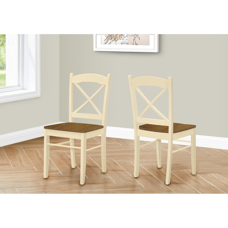 Ensemble de 2 chaises de salle à manger latérales sans accoudoirs de style transitionnel avec assise confortable et pieds en bois robustes pour la cuisine et la salle à manger
