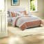 Elegant Cotton Percale Bedding Set, Coral Quilt With Decorative Pillows For Farmhouse Style