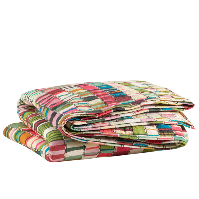 Penelope Stripe Multi Coverlet, Full/Queen Coverlet