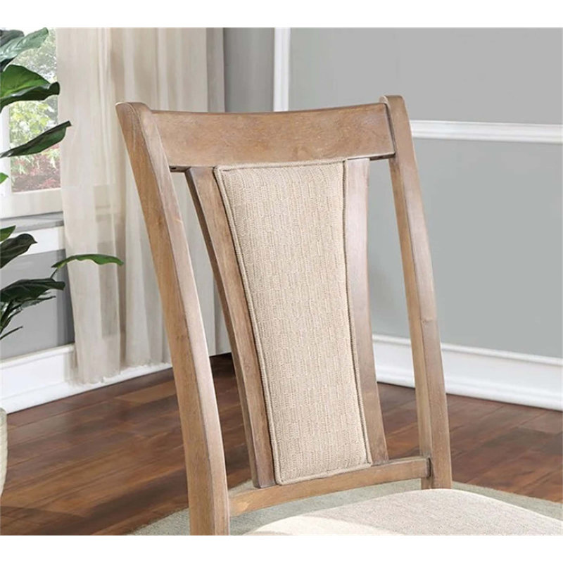 Chaise rembourrée en similicuir beige