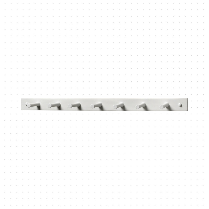 Sariye Solid Wood Wall 7 - Hook Wall Mounted Coat Rack, White