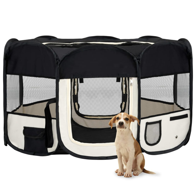 Lionel Panel Metal Exercise Pen With Door, 61cm H x 145cm W x 145cm D, Black