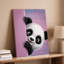 "Toile", un mignon panda caricature autour d'un doux art mural rose, son visage rond orné de grands yeux expressifs et d'un art mural moderne sur toile-866891015