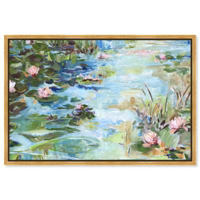 "Reflections in Bloom", impression murale sur toile par Art Remedy, cadre doré, 45 x 30