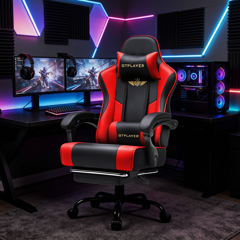Brayden Studio PC & Racing Game Chair, Red