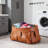 Orange-Brown, Small, Handwoven Leather Storage Basket For Clothes, Toys, Linens And Fabrics, Multi-Functional Designer Organizer For Stylish Home Decor-670828348