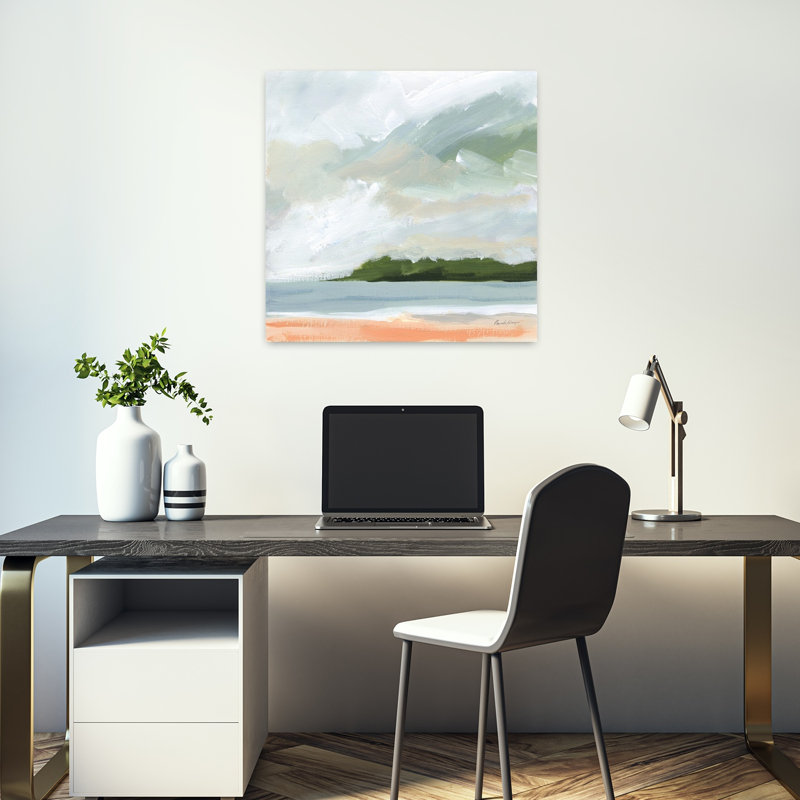Plage côtière avec art de plage, H 18 po x l 18 po