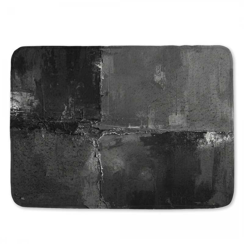 Tapis de bain abstrait texturé monochrome, L 34 po x L 21 po