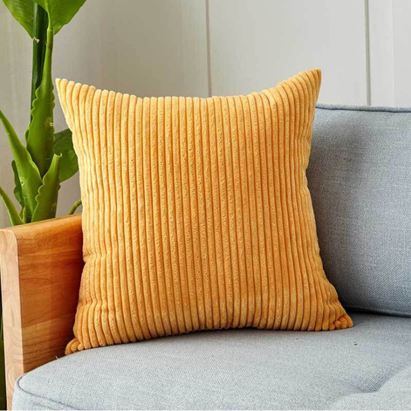  Housse de coussin carrée en polyester, 20 po x 20 po, jaune
