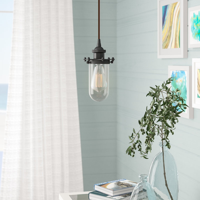 Calixta 1 - Light Single Pendant, Matte Black, Clear, No Bulb Included
