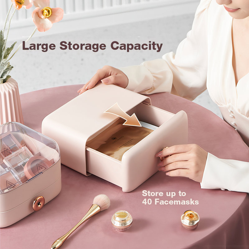Organisateur de maquillage en plastique Mengjie, Rose